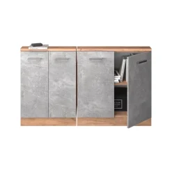 Dachschrägenschrank-Set Rion Beton/Goldkraft Eiche 2er Set Vicco