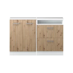 Dachschrägenschrank-Set Rion Artisan Eiche/Weiß 2er Set Vicco