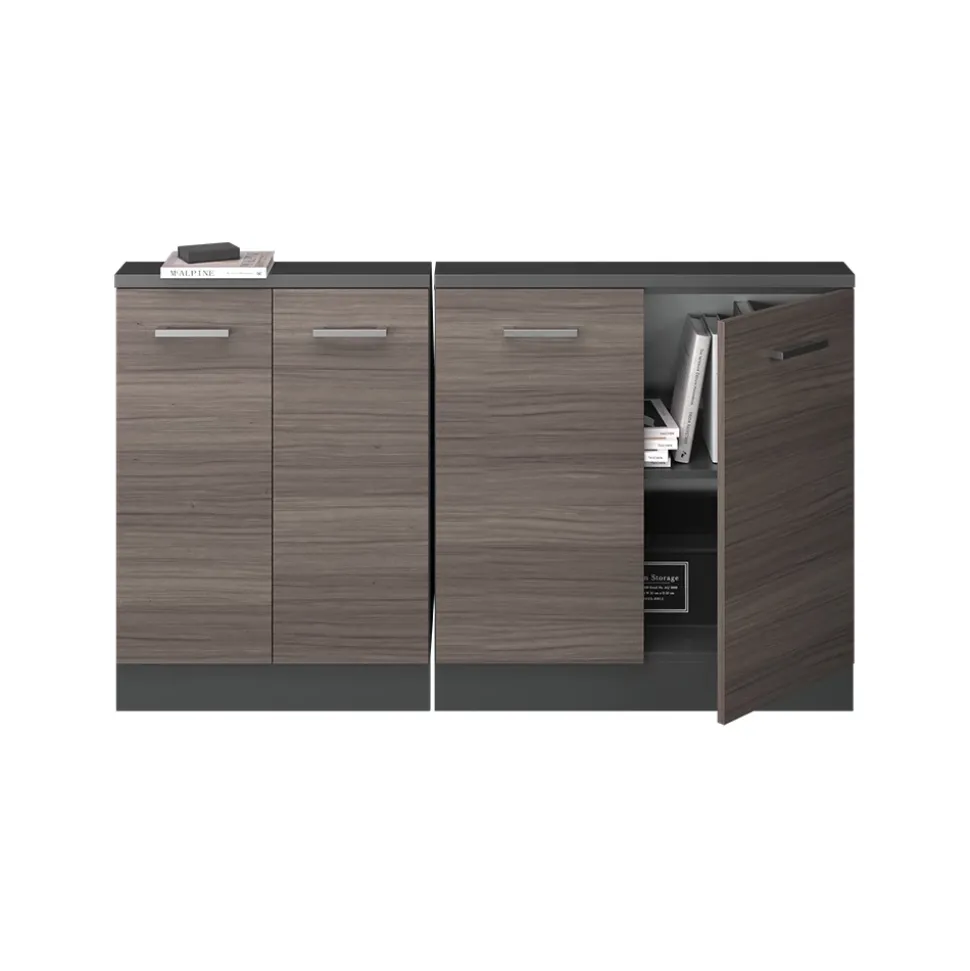 Dachschrägenschrank-Set Rion Edelgrau/Anthrazit 2er Set Vicco