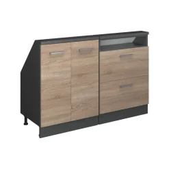 Dachschrägenschrank-Set Rion Sonoma/Anthrazit 2er Set Vicco