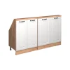 Dachschrägenschrank-Set Rion Weiß Landhaus/Goldkraft Eiche 2er Set Vicco