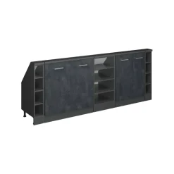 Dachschrägenschrank-Set Rion Schwarz Beton/Anthrazit 5er Set Vicco