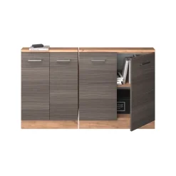 Dachschrägenschrank-Set Rion Edelgrau/Goldkraft Eiche 2er Set Vicco