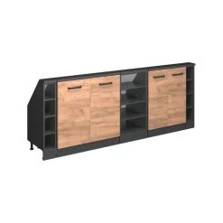 Dachschrägenschrank-Set Rion Goldkraft Eiche/Anthrazit 5er Set Vicco