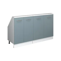 Dachschrägenschrank-Set Rion Blau-Grau/Goldkraft Eiche 2er Set Vicco