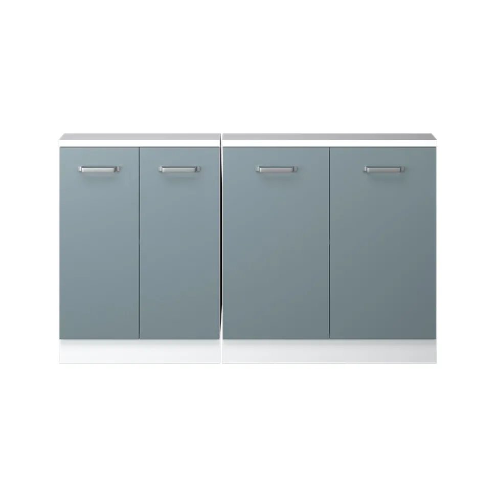 Dachschrägenschrank-Set Rion Blau-Grau/Goldkraft Eiche 2er Set Vicco