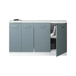 Dachschrägenschrank-Set Rion Blau-Grau/Goldkraft Eiche 2er Set Vicco