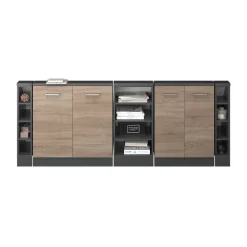 Dachschrägenschrank-Set Rion Sonoma/Anthrazit 5er Set Vicco