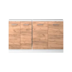 Dachschrägenschrank-Set Rion Goldkraft Eiche/Weiß 2er Set Vicco