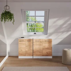 Dachschrägenschrank-Set Rion Goldkraft Eiche/Weiß 2er Set Vicco