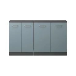 Dachschrägenschrank-Set Rion Blau-Grau/Anthrazit 2er Set Vicco