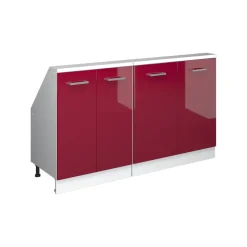 Dachschrägenschrank-Set Rion Bordeaux Hochglanz/Weiß 2er Set Vicco