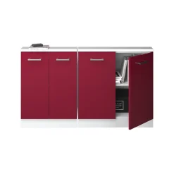 Dachschrägenschrank-Set Rion Bordeaux Hochglanz/Weiß 2er Set Vicco