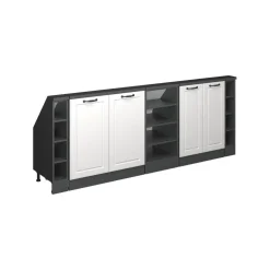 Dachschrägenschrank-Set Rion Weiß Landhaus/Anthrazit 5er Set Vicco