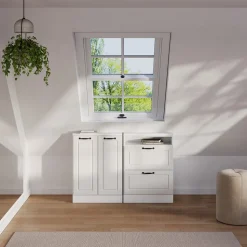 Dachschrägenschrank-Set Rion Weiß Landhaus/Weiß 2er Set Vicco