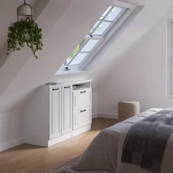 Dachschrägenschrank-Set Rion Weiß Landhaus/Weiß 2er Set Vicco