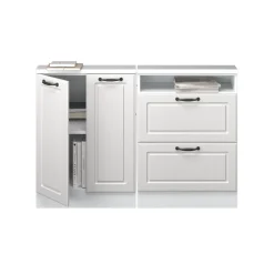 Dachschrägenschrank-Set Rion Weiß Landhaus/Weiß 2er Set Vicco