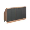 Dachschrägenschrank-Set Rion Anthrazit Landhaus/Goldkraft Eiche 2er Set Vicco