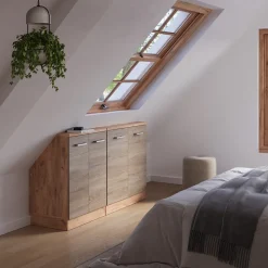 Dachschrägenschrank-Set Rion Sonoma/Goldkraft Eiche 2er Set Vicco