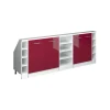 Dachschrägenschrank-Set Rion Bordeaux Hochglanz/Weiß 5er Set Vicco