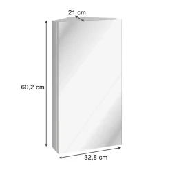 Eck-Badspiegelschrank Anka Weiß 32.8 x 60.2 cm Vicco