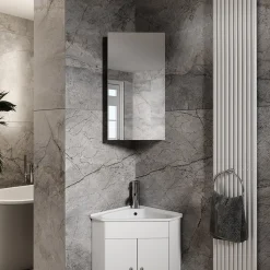 Eck-Badspiegelschrank Anka Weiß 32.8 x 60.2 cm Vicco