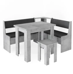 Eckbankgruppe Roman Beton 150 x 120 cm mit Tisch Vicco