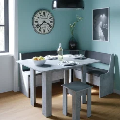 Eckbankgruppe Roman Beton 150 x 120 cm mit Tisch Vicco