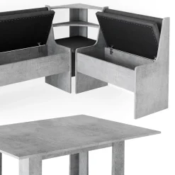 Eckbankgruppe Roman Beton 150 x 120 cm mit Tisch Vicco