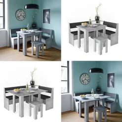 Eckbankgruppe Roman Beton 150 x 120 cm mit Tisch Vicco