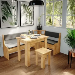 Eckbankgruppe Roman Goldkraft Eiche 180 x 120 cm mit Tisch Vicco