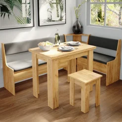 Eckbankgruppe Roman Goldkraft Eiche 180 x 120 cm mit Tisch Vicco