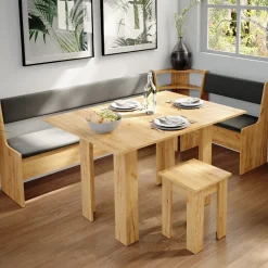 Eckbankgruppe Roman Goldkraft Eiche 210 x 120 cm mit Tisch Vicco