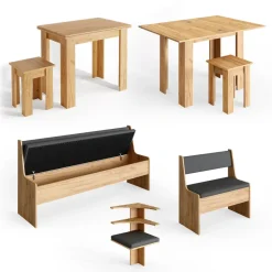 Eckbankgruppe Roman Goldkraft Eiche 210 x 120 cm mit Tisch Vicco