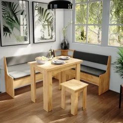 Eckbankgruppe Roman Goldkraft Eiche 180 x 150 cm mit Tisch Vicco