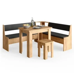 Eckbankgruppe Roman Goldkraft Eiche 180 x 150 cm mit Tisch Vicco