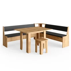 Eckbankgruppe Roman Goldkraft Eiche 210 x 180 cm mit Tisch Vicco