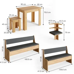 Eckbankgruppe Roman Goldkraft Eiche 210 x 180 cm mit Tisch Vicco
