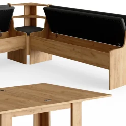 Eckbankgruppe Roman Goldkraft Eiche 210 x 180 cm mit Tisch Vicco