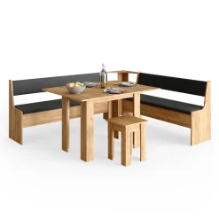 Eckbankgruppe Roman Goldkraft Eiche 210 x 180 cm mit Tisch Vicco