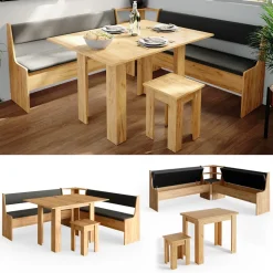 Eckbankgruppe Roman Goldkraft Eiche 180 x 180 cm mit Tisch Vicco