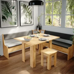 Eckbankgruppe Roman Goldkraft Eiche 180 x 180 cm mit Tisch Vicco