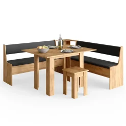 Eckbankgruppe Roman Goldkraft Eiche 180 x 180 cm mit Tisch Vicco