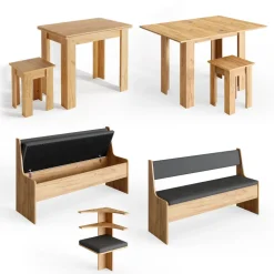 Eckbankgruppe Roman Goldkraft Eiche 180 x 180 cm mit Tisch Vicco