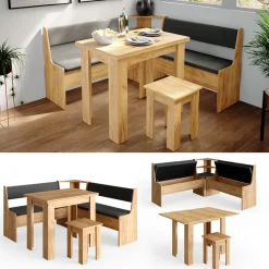 Eckbankgruppe Roman Goldkraft Eiche 150 x 150 cm mit Tisch Vicco