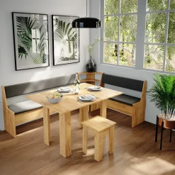 Eckbankgruppe Roman Goldkraft Eiche 210 x 150 cm mit Tisch Vicco
