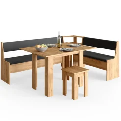 Eckbankgruppe Roman Goldkraft Eiche 210 x 150 cm mit Tisch Vicco