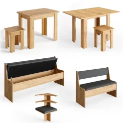 Eckbankgruppe Roman Goldkraft Eiche 210 x 150 cm mit Tisch Vicco