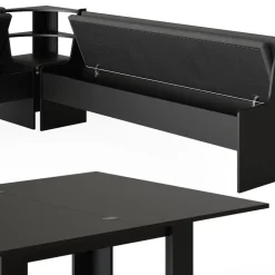 Eckbankgruppe Roman Schwarz 210 x 210 cm mit Tisch Vicco