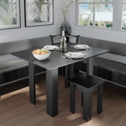 Eckbankgruppe Roman Schwarz 180 x 180 cm mit Tisch Vicco